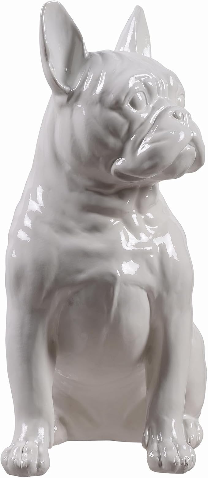 Hi-Line Gift Ltd. 10" H French Bulldog Statue in White Home Decor Indoor Use Only