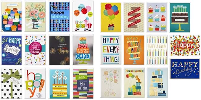 Hallmark Assorted Birthday Cards (12 Cards and Envelopes) | Hallmark Handmade Birthday Cards Assortment, Happy Cake Day (12 Cards with Envelopes)