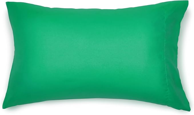 Amazon Basics 7-Piece Soft, All-Season Microfiber Kid's Bed-in-a-Bag Bedding Set with Comforter, Sheets, Pillow Shams and Pillowcases, Full/Queen, Solid Green