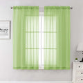 Lecloud Lime Sheer Curtains 63 Inch Length 2 Pcs, Lightweight Solid Transparent by Lecloud