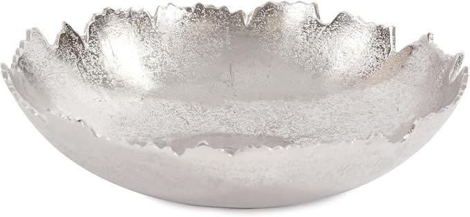 Howard Elliott Gold Broken Edge Decorative Bowl Wall Art and Centerpiece, Metal Bowl with Sculpted Edges, Modern Accent Table & Wall Decor for Home, Entryway & Living Room, 15.25 x 4.25 Inch, Medium
