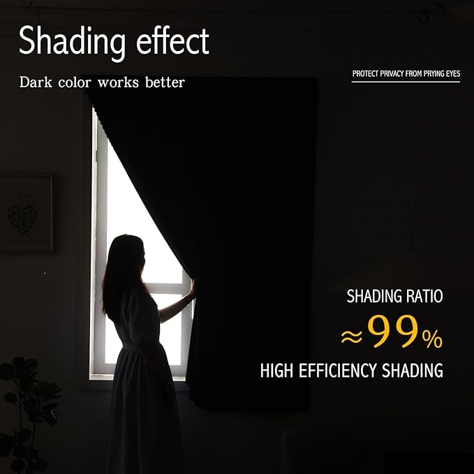 Magic Tape Blackout Curtains for Bedroom No Drillng Self Adhesive Curtains No Rod Small Window, 47" W X 79" L, Sage Green, 1 Panel