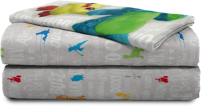 Jay Franco Disney Pixar Story 4 All The Toys Full Bed Set, Blue | Woody Buzz Jessie, Comforter Sheets Shams Pillowcases, Official Brand, Soft Microfiber, Machine Washable, Kids Gift