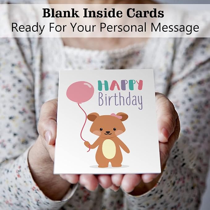feela Birthday Cards Bulk, 240 Pack 40 Designs Happy Birthday Card Assortment Box with 240 Blank Envelopes, 252 Pieces of Stickers, 9 Washi Tapes, Greeting Cards for Employees Family, 4” X 6”