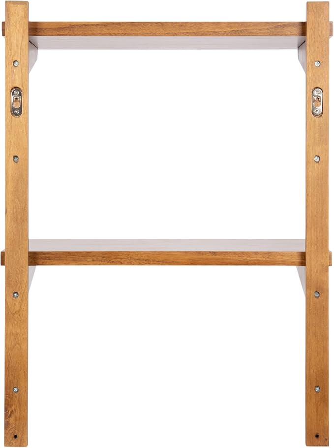 Kate and Laurel Meridien Modern Wood Tiered Floating Wall Shelf, 18 x 12 x 24, Rustic Brown, Contemporary Wooden Floating Shelves for Use as Living Room Decor Accent or Over-the-Toilet Storage Shelf