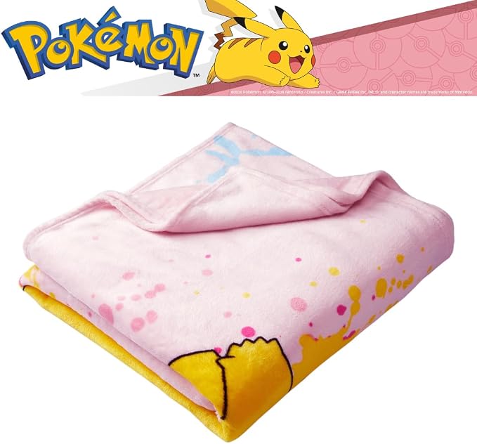 Pokemon Girl Pikachu Kids Bedding Super Soft Cozy Throw Blanket, 62 in x 90 in, (Officially Licensed Product) By Franco Kids