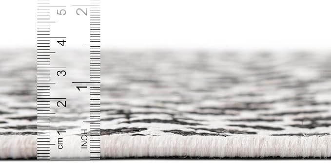 Unique Loom Outdoor Collection Area Rug - Cape Town (10' x 13' 1" Rectangle, Black/ Ivory)