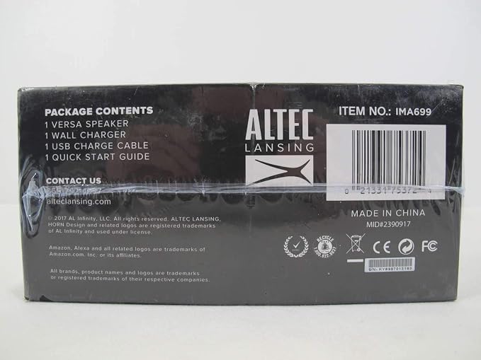 Altec Lansing VersA Smart Portable Bluetooth Speaker Black and Silver