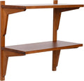 Kate and Laurel Meridien Modern Two-Tier Wooden Shelves, 24 x 12 x 24, Walnut Brown, Stunning Tiered Wall Shelf for Storage and Display as Cute Nursery Shelving or Bedroom Storage