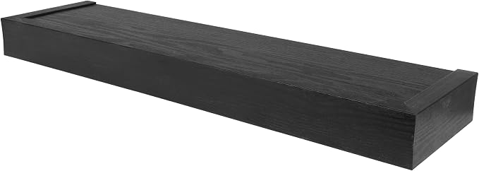 High & Mighty Floating Shelf, 24in x 6in, 1 Pack, Black | Black finish, 20lb capacity with tool-free drywall mounting, Ideal for books, plants, photos, and bathroom storage
