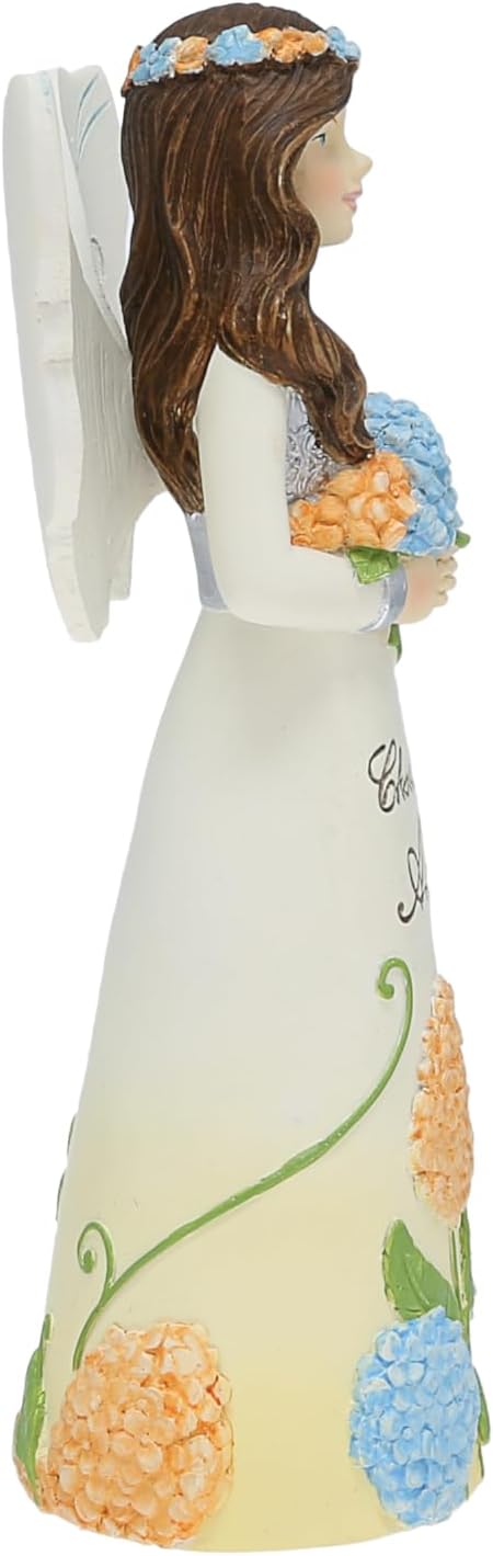 Pavilion Gift Company - Cherished Aunt - 5" Angel Figurine Floral Spring Home Decor from Niece Nephew Present