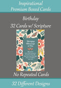 Birthday Cards ~ No Repeated Designs~ 32 Cards and Designs ~ Christian/Religious Greeting Card Assortment #1 ~ Scripture in every card ~ Envelopes Included