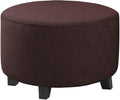 H.VERSAILTEX Ottoman Cover Stretch Ottoman Slipcover Round Ottoman Storage Cover Folding Stool Covers Furniture Protector Cover for Footrest Ottoman Fit Dia 20" - 23", Chocolate