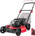 PowerSmart 21" 3-in-1 Gas Push Lawn Mower with 140cc Briggs&Stratton 4-Stroke Engine - Wide Cutting Deck, 6 Height Adjustments, Mulching Capability