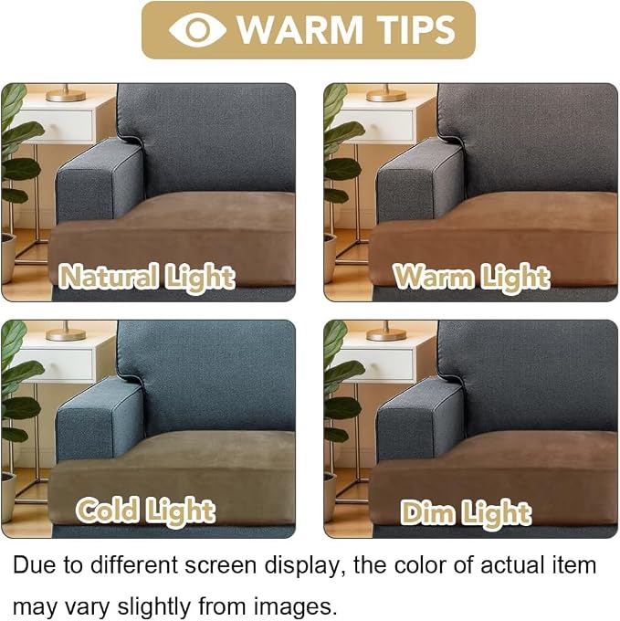 H.VERSAILTEX Stretch Velvet 2 Piece T Cushion Sofa Slipcovers - Individually Fitting Cushion Covers for 2 Cushion Couch - Stay in Place (Camel)