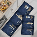 GUBIYU Set of 2 Dark Blue Area Rugs - Non Skid, Washable, Perfect for Dining Room, Kitchen, Bathroom, Farmhouse Decor