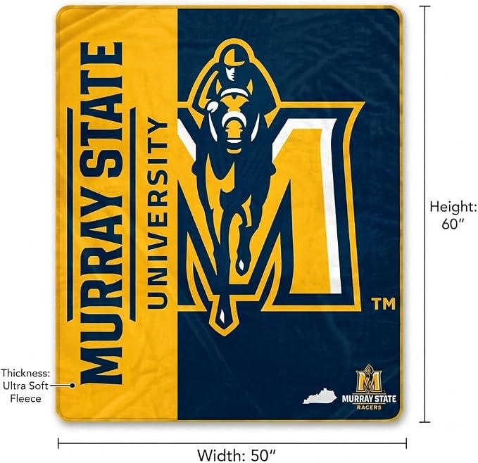Proformance Home NCAA Murray State Racers Endzone Ultra Soft Tailgate Throw