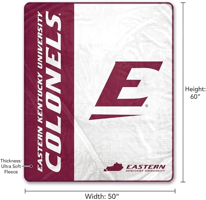 Pegasus Sports NCAA Eastern Kentucky Colonels Endzone Ultra Soft Tailgate Throw