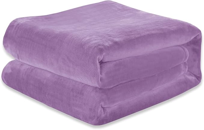 Elegant Comfort Luxury Velvety Softness Fuzzy Plush Micro-Velour Ultra-Soft Blanket, King/California King, Lavender