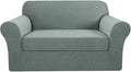 H.VERSAILTEX 2 Pieces Loveseat Slipcovers Love Seat Cover Furniture Cover/Protector Fit Lovesat Width Up to 70 Inch, Stay in Place Suit for T Cushion/Box Cushion (Loveseat, Sage)
