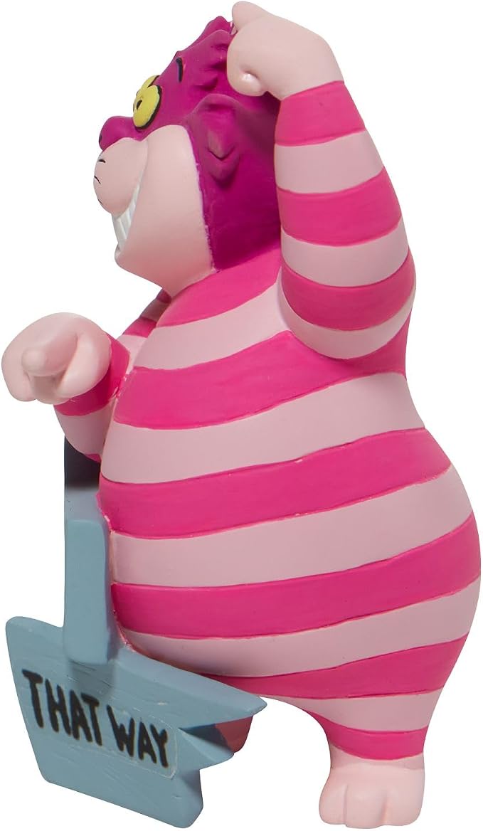 Enesco Disney Showcase Alice in Wonderland Disney Showcase Cheshire Cat This Way Miniature Figurine, 3.35 Inch, Multicolor