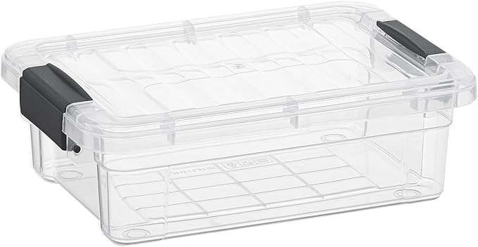 Superio Clear Storage Boxes with Lids, 1.27 Quart Plastic Container Bins for Organizing, Stackable Crates, BPA Free, Non Toxic, Odor Free, Organizers for Home, Office and Dorm