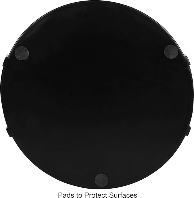 Kate and Laurel Myo Modern Round Metal Tray; 15 x 15; Black; Decorative Circular Tray for Storage and Display