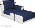 Easy-Going Reversible Chaise Lounge Couch Cover Water Resistant Sofa Cover Sectional L Shaped Sofa Slipcover with Adjustable Straps Furniture Protector for Dogs (115X34 in, Navy/Navy)