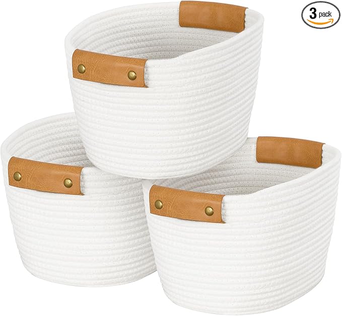OOOK Storage Basket Set, 3 Pack Baskets for Shelves, White Storage Baskets for Organizing Toys, 11.4"Lx9.4"Wx7.4"H | Soft Cotton Fabric, Suitable for OOOK Shelves, Kids Toy Storage, 11.4"Lx9.4"Wx7.4"H, Smooth Comfortable Surface.