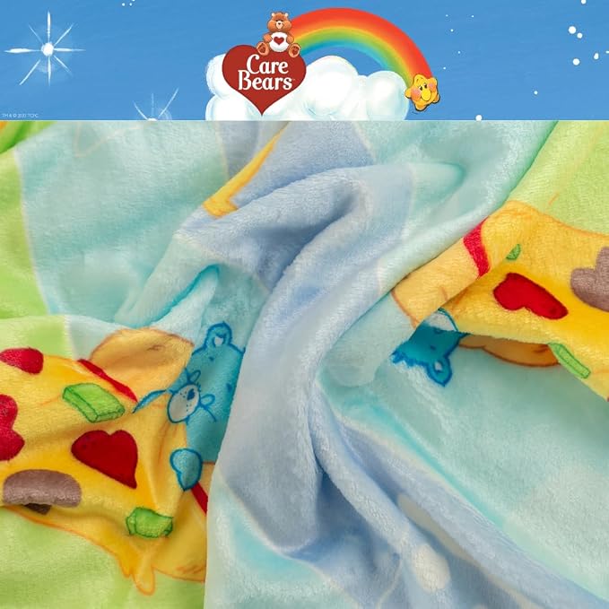 Care Bears Nostalgic Pizza Bedding Super Soft Cozy Plush Throw, 46 in x 60 in, (Officially Licensed Product) by Franco Collectibles