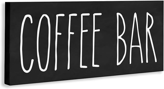 Coffee Bar Casual Typography Sign, 10 x 24 Inch Canvas Wall Art | Stupell Industries · By Lettered and Lined · Ready to hang · Casual kitchen decor · Made in USA