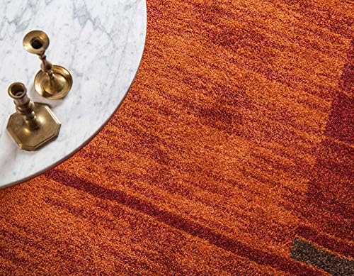 Unique Loom Autumn Collection Modern Contemporary Casual Abstract Area Rug (Terracotta/ Burgundy Border, 5 x 8 ft Rectangular) - Image 5