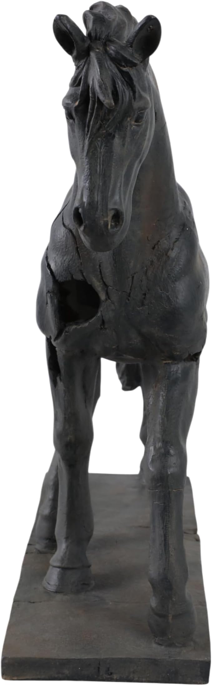 Polyresin Horse Sculpture Statue – Decorative Room Decor Accent, Mantel, Shelf, or Console Placement, Rustic Art Home Decor With Sculptural Movement – 18"x 5"x 16", Brown