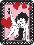 Silver Buffalo Betty Boop, Vintage, Hearts, Fleece Throw Blanket, 45x60in | Soft and Cozy, 185 GSM