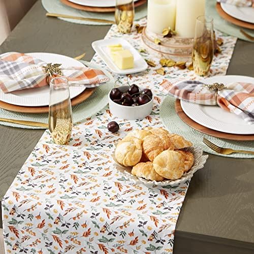 DII Autumn Afternoon Farmhouse Kitchen Thanksgiving & Fall Décor for Home, Table Runner, 14x72, Crisp Leaves - Image 4