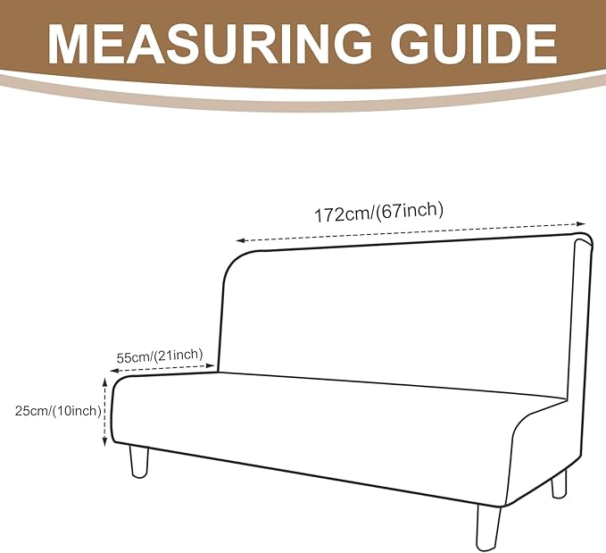 U-NICE HOME Stretch Futon Cover Armless Bed Slipcover - Soft Jacquard Fabric Washable for Pet Friendly, Loden Frost