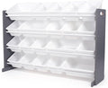 Humble Crew Kids Toy Organizer with 20 Bins, 4 Tier Storage for Playroom | Sturdy wood and steel toddler shelf, removable BPA-free containers, wall anchor anti-tip safety kit for bedroom or classroom