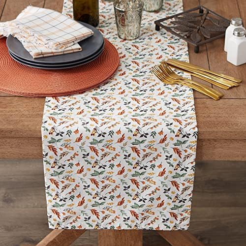 DII Autumn Afternoon Farmhouse Kitchen Thanksgiving & Fall Décor for Home, Table Runner, 14x72, Crisp Leaves - Image 3