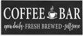 Stupell Industries 'Coffee Bar Open Sign Casual Black Design'| Canvas Art | Stupell Industries | 48 x 20 Inches, Easy to Hang and Sturdy, Made in USA, by Lettered and Lined