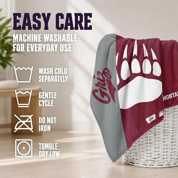 Proformance Home NCAA Montana Grizzlies Endzone Ultra Soft Tailgate Throw