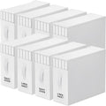 StorageTastic 8 Pack Bed Sheet Closet Organizers and Storage,Sturdy Foldable Storage Containers with Window and Label,Storage and Organization for Bedding Sheets,Duvet Covers,Blankets (White)