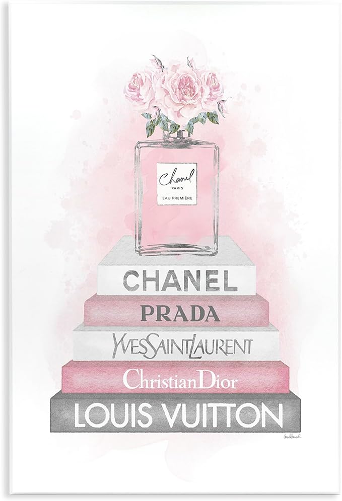 'Pink Roses Perfume Bottle Glam Fashion'| Wall Plaque Art | Stupell Industries | 13 x 19 Inches, Easy to Hang and Sturdy, Made in USA, by Amanda Greenwood