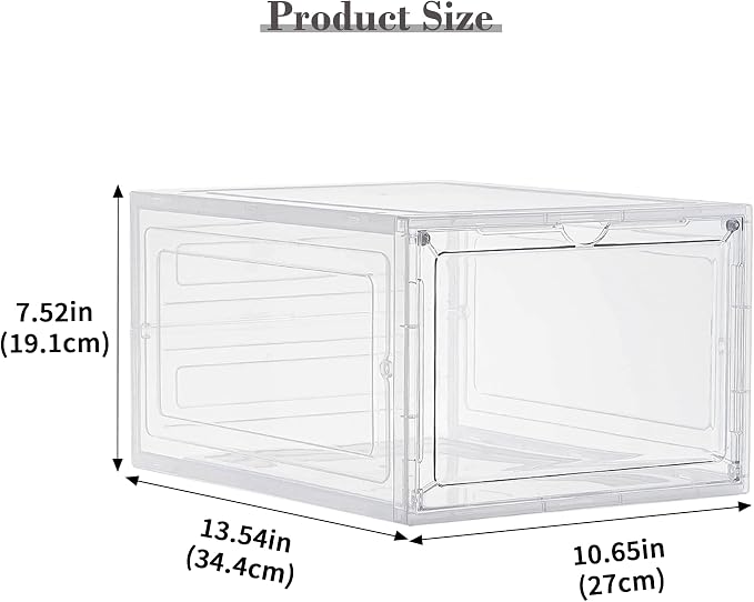 LXLXXL 18 Pack Storage Bins with Lids, 19 Qt Stackable Clear Storage Box | Plastic Storage Bins, Clear Acrylic Magnetic Door, Stackable Organizer Box, Display Case with Lid, for Home Office Organizing