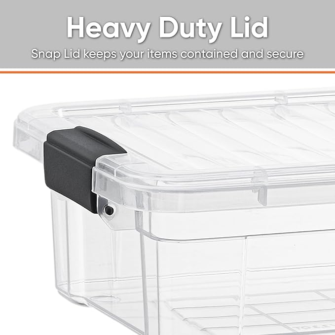 Superio Clear Storage Boxes with Lids, 4.5 Quart Plastic Container Bins for Organizing, Stackable Crates, BPA Free, Non Toxic, Odor Free, Organizers for Home, Office and Dorm, 5 Pack