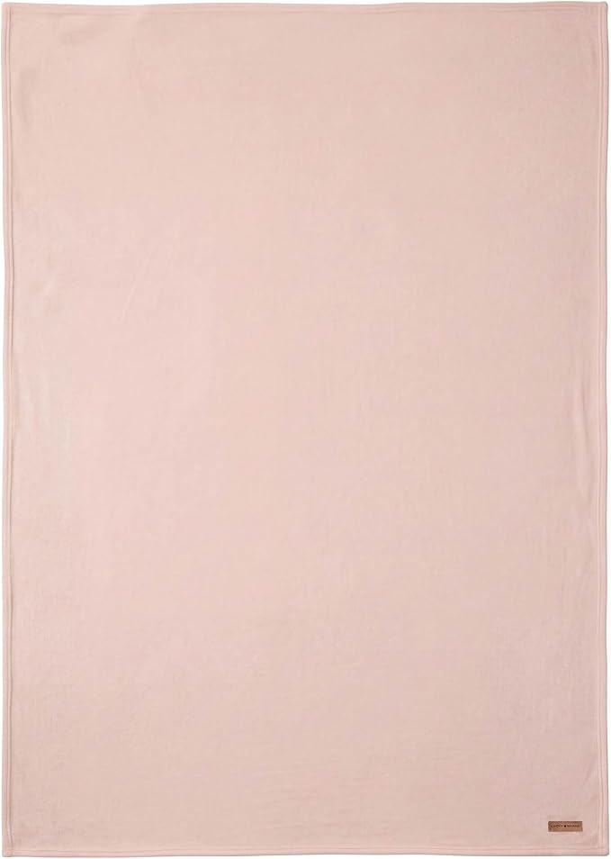 Lucky Brand Solid Plush 50"X70" Throw Blanket, Light Pink - Soft, Cozy, and Timeless Comfort