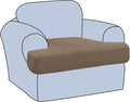 H.VERSAILTEX Stretch T Cushion Chair Sofa Slipcover T Cushion Covers for Living Room Armchair Couch Cover T Cushion Slipcover Seat Cover with Elastic Bands Thicker Jacquard Fabric, Macchiato