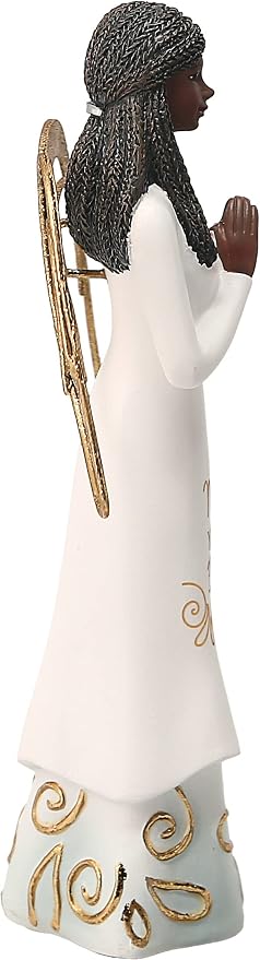 Pavilion Gift Company Mother You are A Blessing-5.5 Inch African American Praying Collectible Resin Angel Figurine, White