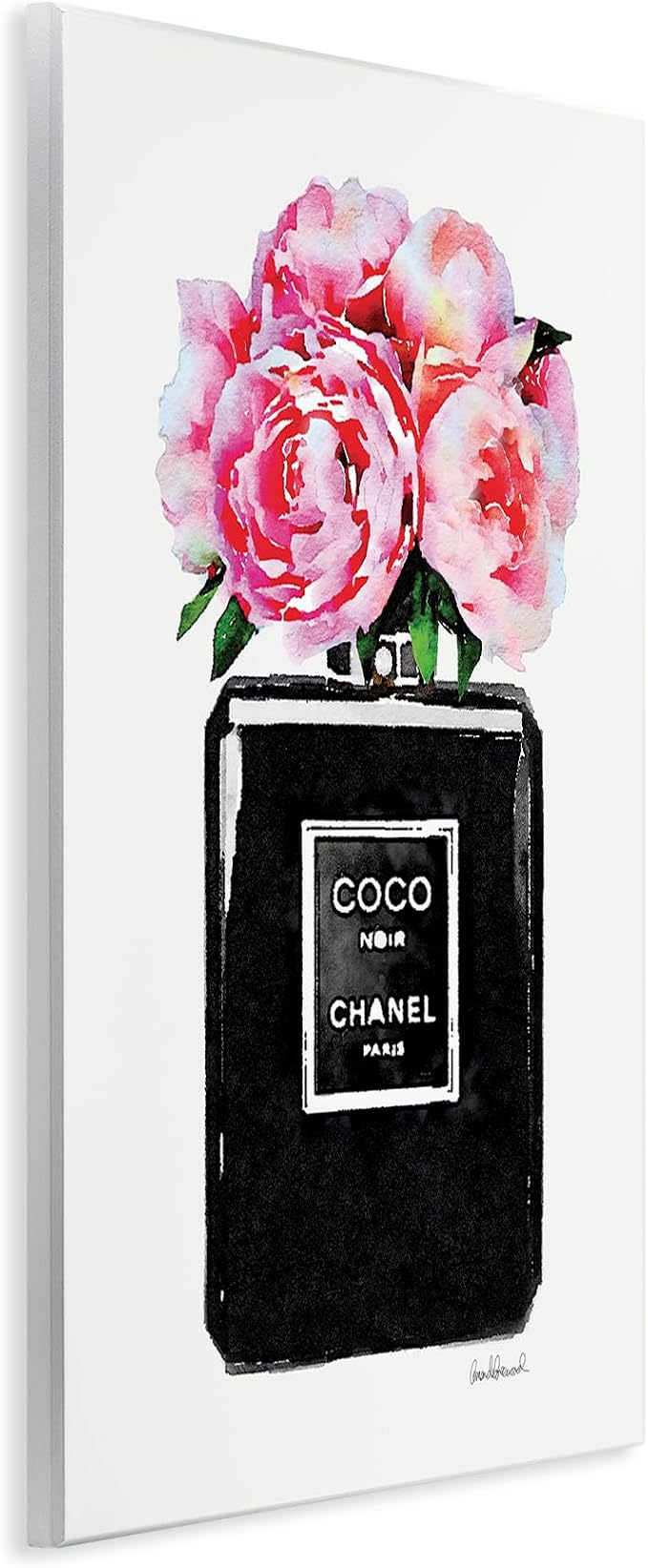 'Glam Perfume Bottle Flowers'| Wall Plaque Art | Stupell Industries | 10 x 15 Inches, Easy to Hang and Sturdy, Made in USA, by Amanda Greenwood
