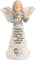 Pavilion - Angel Figurine Floral Spring Home Decor Grandma Nana Mimi Granny Gigi Present from Granddaughter Grandson Grandkids Daughter Friend Aunt Sister Gift (I Carried You)