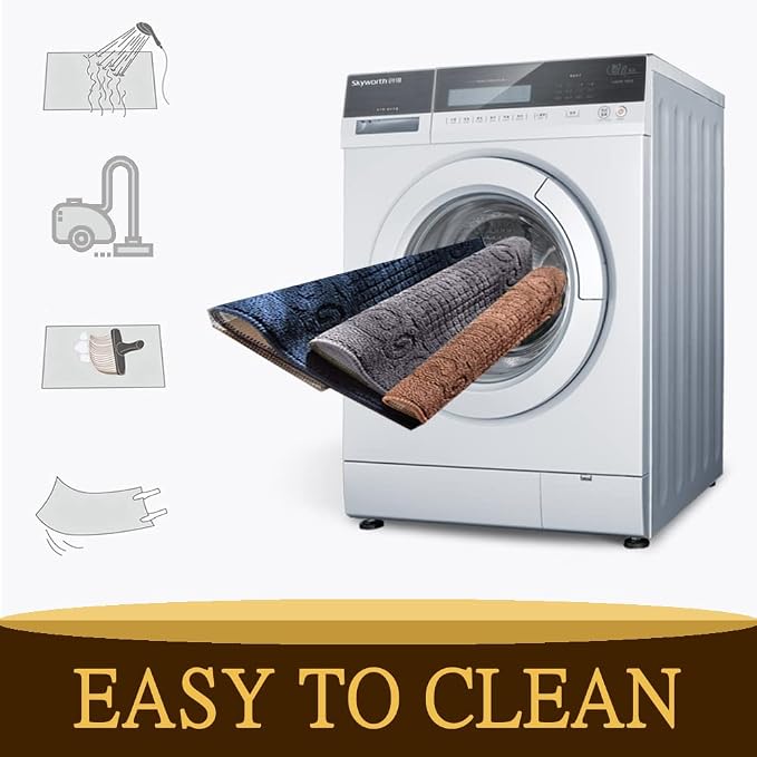 Half Round Indoor Door Mat 18"X30",Non Slip Machine Washable Entryway Rug for Front/Back Outdoor,Half Circle Absorbent Low Profile Entrance Kitchen Floor Mat Doormat for Muddy and Paws-Grey